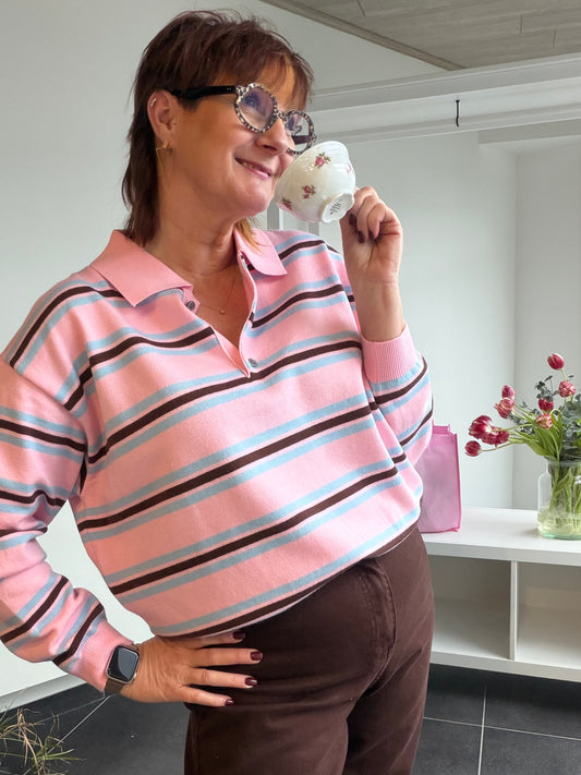 Gestreepte polo sweater Spring Edition 🌸